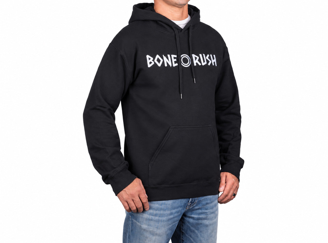 Bone Rush Twill Logo Hoodie (Black)
