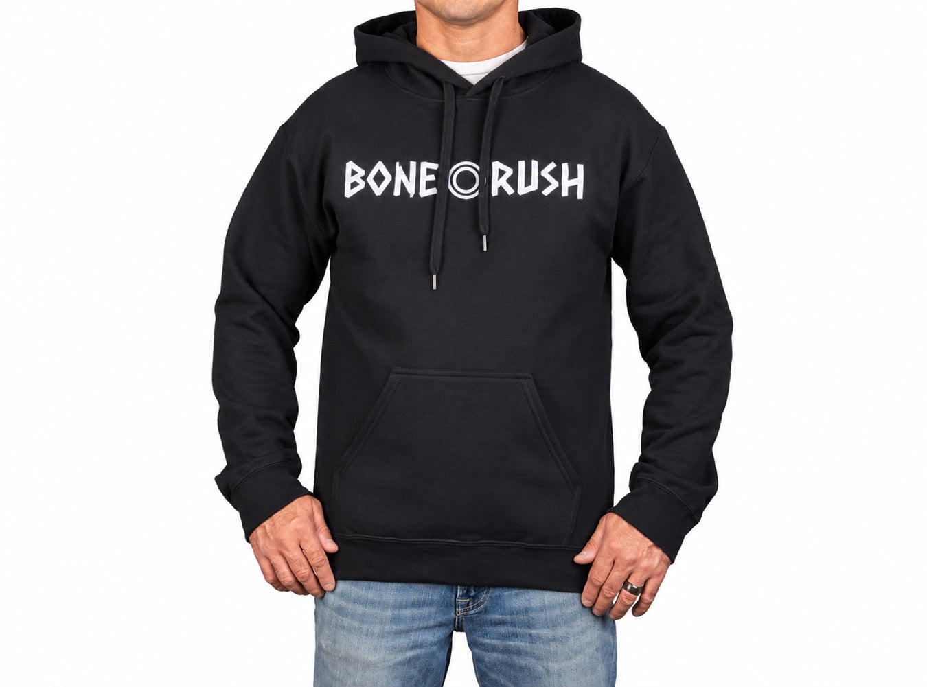 Bone Rush Twill Logo Hoodie (Black)